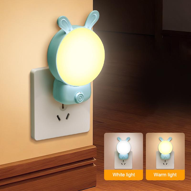 Veilleuse Électrique avec Design Dessin Animé Interrupteur Veilleuse LED Prise de Courant Chevet/Chambre d'Enfant/Lumière pour Soins Multiples Couleurs Disponibles