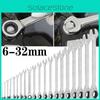 6mm-32mm Wrench Chrome Vanadium Steel Fixed Head Metric Ratchet Spanner**