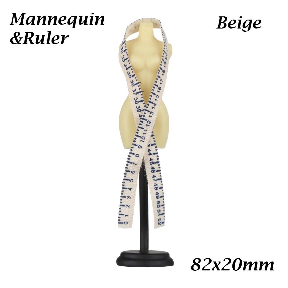1/12 Dollhouse Mini Mannequin Ruler Set Evening Dress Simulation Humanoid Model Props Miniature Accessories Children Kids Toys