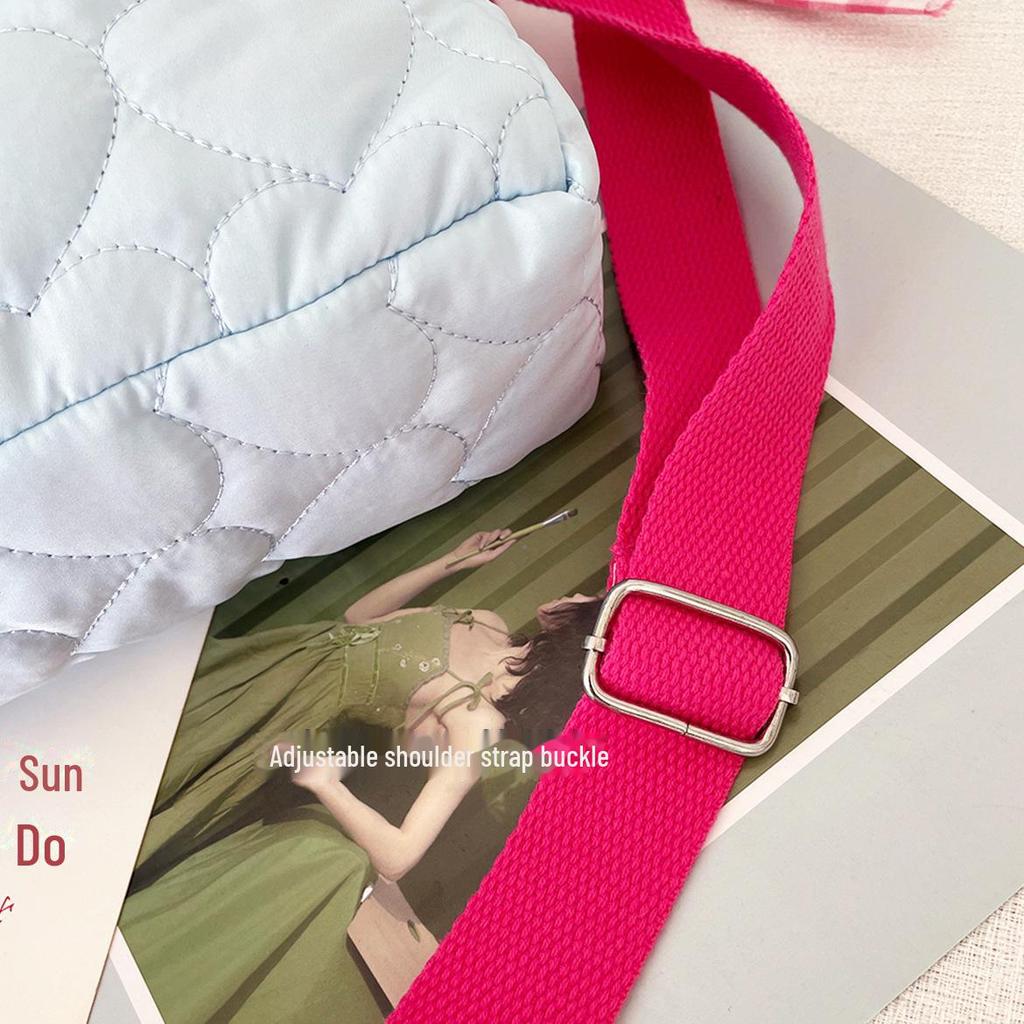 Korean Style Plaid Drawstring Messenger Handbag - Soft, Sticky, and Parent-Child Option for Autumn/Winter