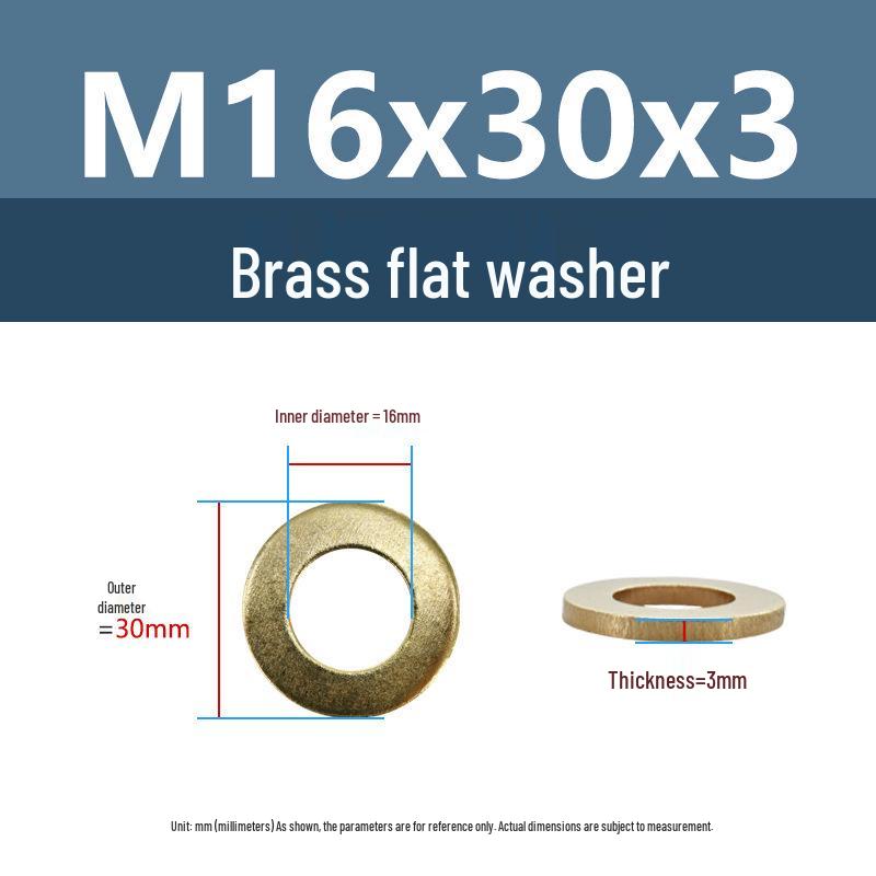 Yigu Durable Brass Flat Washers: M2-M12 Screws
