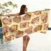 Süßes Capybara Food Print Strandtuch, Mikrofaserhandtuch im Fast-Food-Design, Schnelltrocknendes saugfähiges Handtuch für Strand, Schwimmen, Camping,