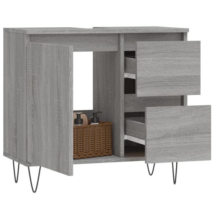 VidaXL Armoire de bain sonoma gris 65x33x60 cm bois d'ingénierie 831610