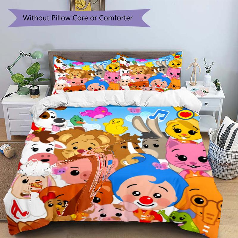 3pcs Duvet Cover Set (1*Duvet Cover + 2*Pillowcase, Without Core), Plim Plim Print Bedding Set, Bedroom Decor, All‑Season, Gift