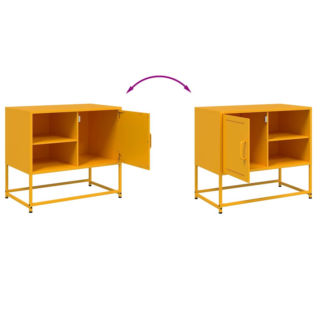TV Stand Mustard Yellow 68 X 39 X 60.5 Cm Steel