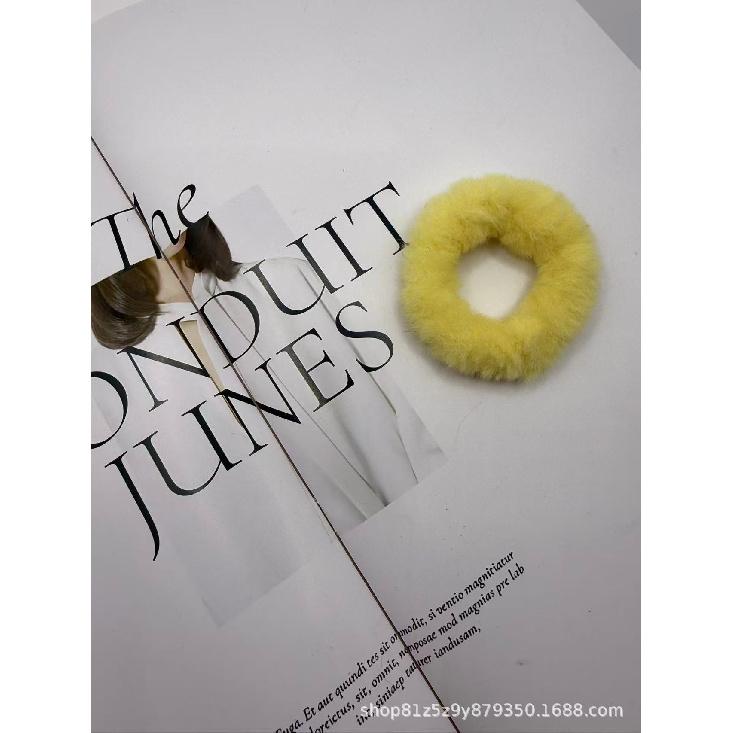 Plush Hair Scrunchies for Women & Kids, Soft Furry Hair Ties, High Ponytail Holder, Autumn Winter Fashion