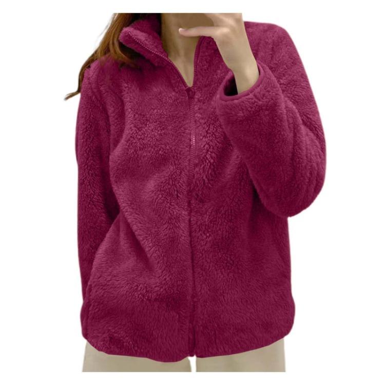 Giacca da Donna Leggera Taglie Forti con Zip in Pile Capospalla Inverno Autunno