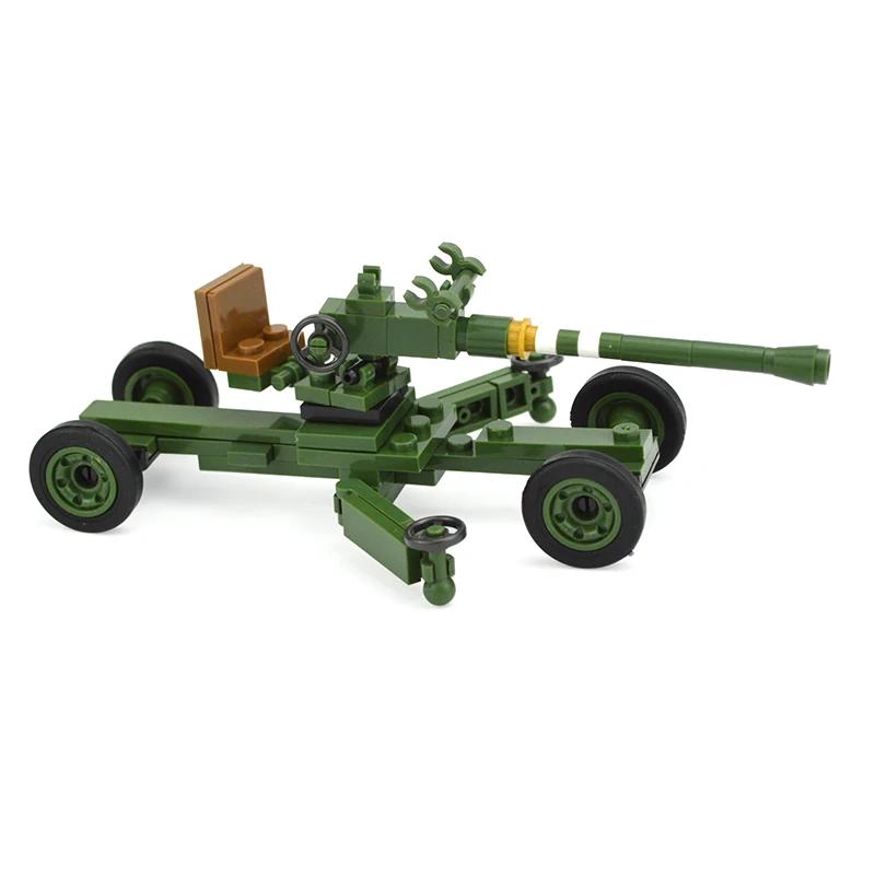 Military WW2 Bricks Parts 2527 Weapon Cannon Base Shells Figure Shooting Cannons with Cannonballs Pirate Boat Land Force Blocks