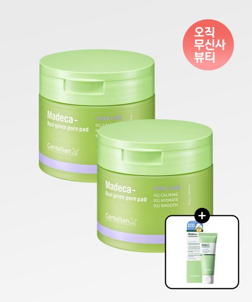 

Centellian24 [2Pack] Madeca Real Green Pore Pad 60 Sheets * 2ea + Amino Acid Cleansing Foam 40g Gift NONE