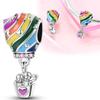 Charms Copper Plated Colorfulair Balloon Couple Beads Fit Original Bracelet Women Jewellery Making Gifts