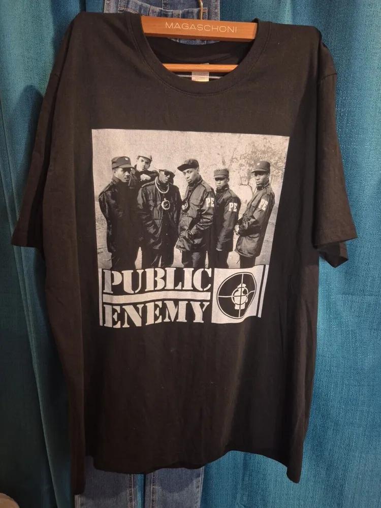 Unisex Short Sleeve Crew Neck Cotton T Shirt Public Enemy XXL
