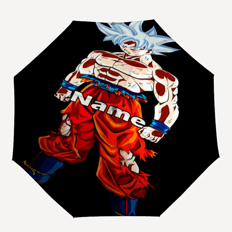 Custom Name Dragon Ball Theme Automatic Umbrella, Lightweight & Portable, 8 Rib, Perfect for Outdoor Travel, Birthdays, Christmas, Gifts.