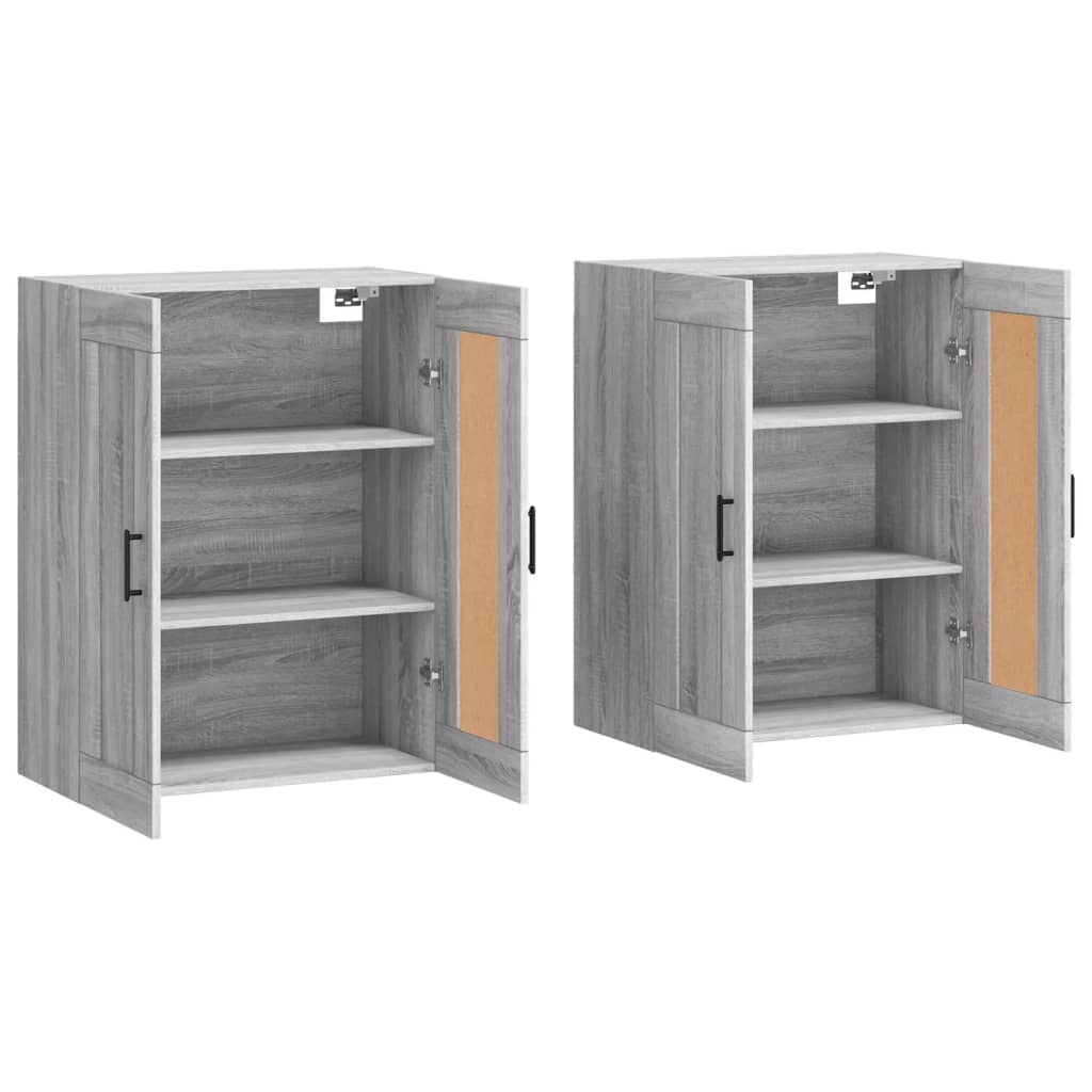 Wall Cabinets 2 pcs Grey Sonoma Particleboard