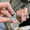 Light Luxury Flash Diamond Butterfly Love Ring Women's Niche Design Ring Cold Wind Live Adjustable Index Finger Ring
