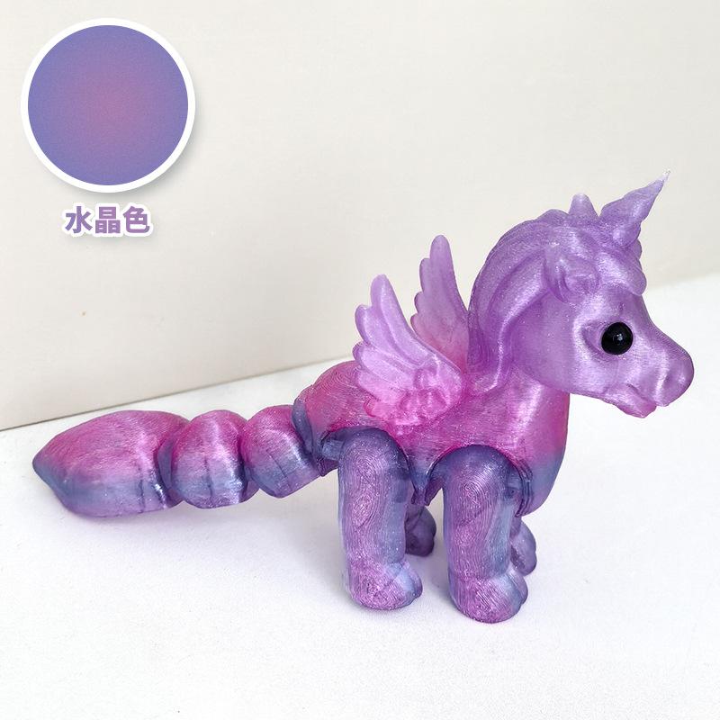 3D Printed Articulated Unicorn Toy Glow In The Dark Eco Friendly Movable Joint Model Creative Gifts Collectible Desk Ornaments