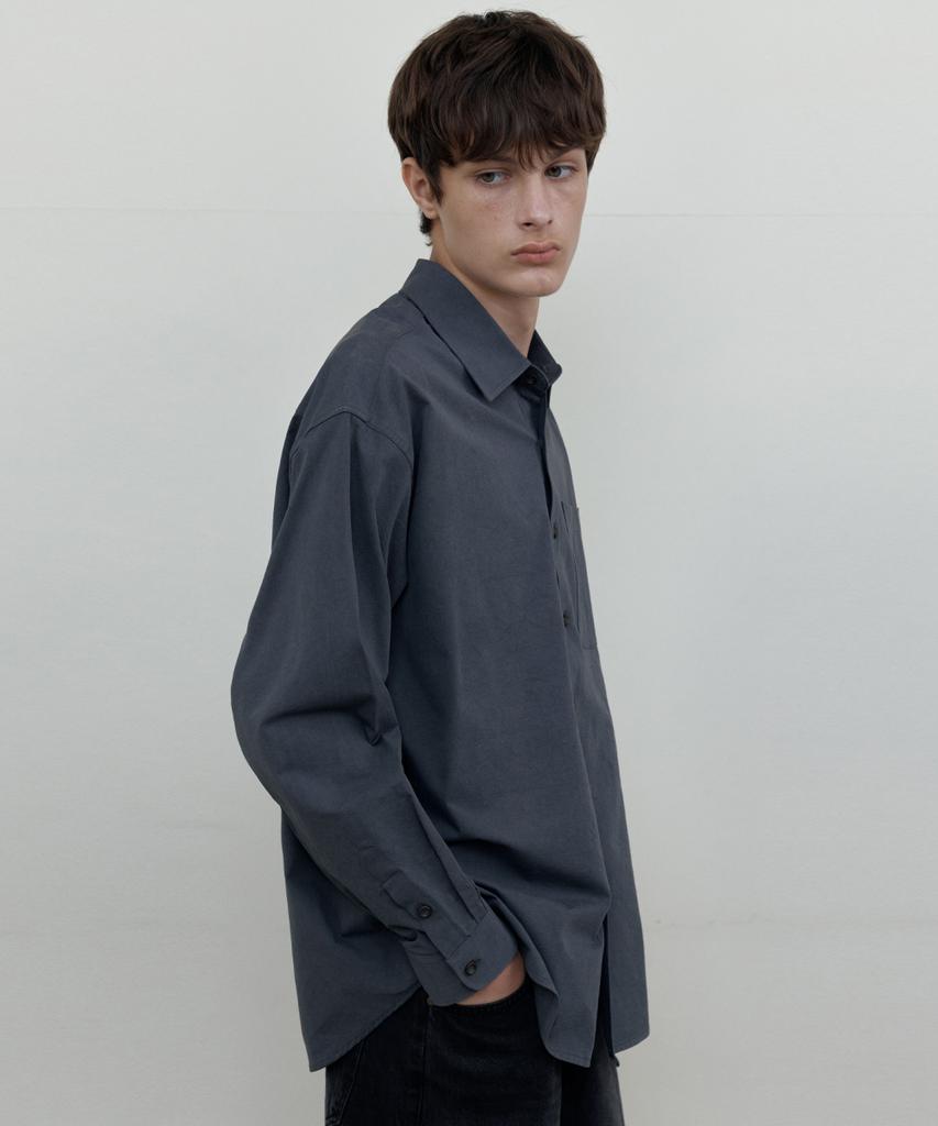 WEDNESDAY OASIS Weekday Pocket Shirt_Ash Blue(Wb6Sh14)