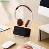 Clear Acrylic Headphone Stand with Phone Holder - Desktop Organizer for Gaming Headsets and Smartphones