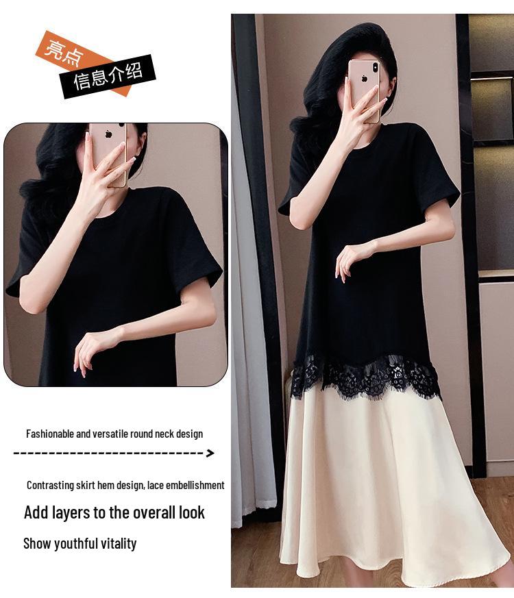 Chic Plus Size Lace Patchwork Maxi Dress - Summer 2026