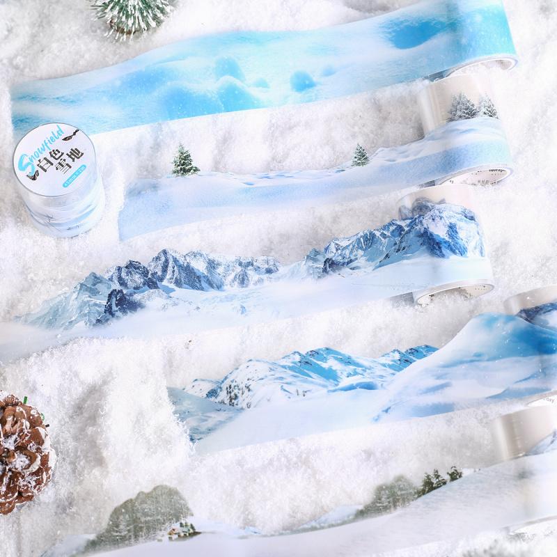1 Roll Winter Snow Scene Themed Tape Stickers, Versatile Snowy Styles & Crisp Details, Perfect for Journal Embellishment