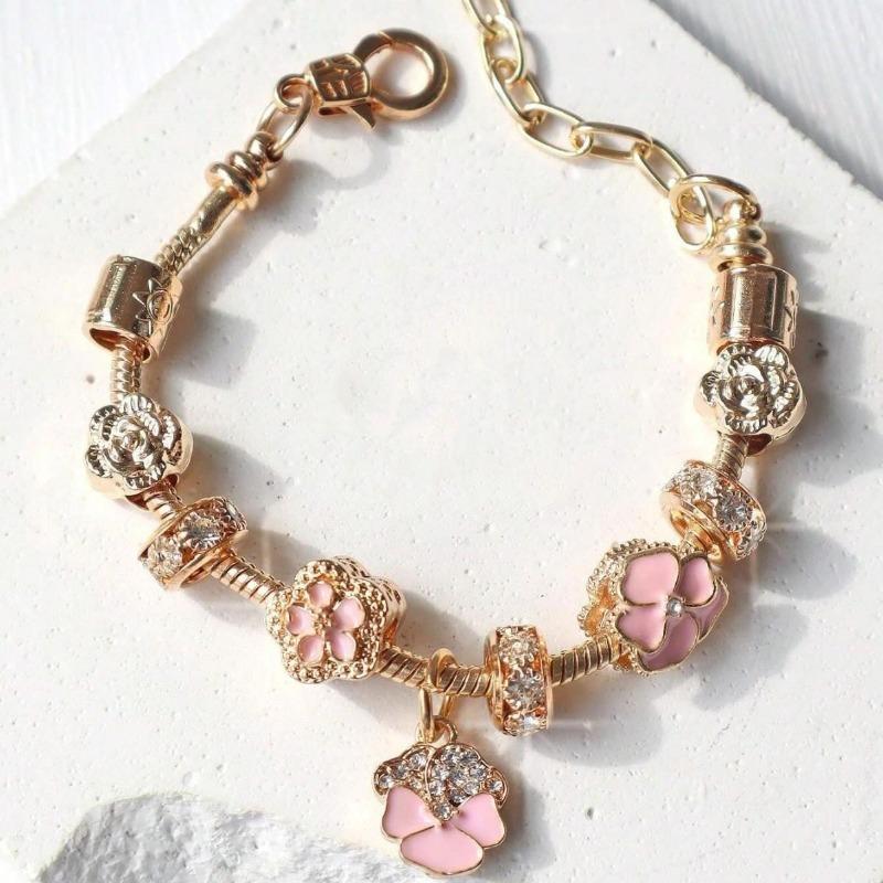 Panjia Bracelet Stylishdiy Beaded Bracelet Copper Alloy Multi-element Rhinestone Fashiontrendy Women's Bracelet