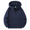 Men's Casual Loose Solid-Color Half-Zip Hooded Sweatshirt, Sports Sweatshirt