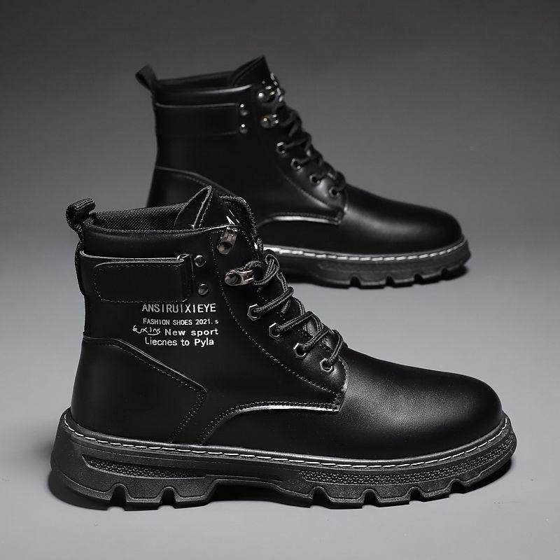 Martin boots men's autumn and winter men's shoes new men's boots medium and high top shoes casual men's leather boots