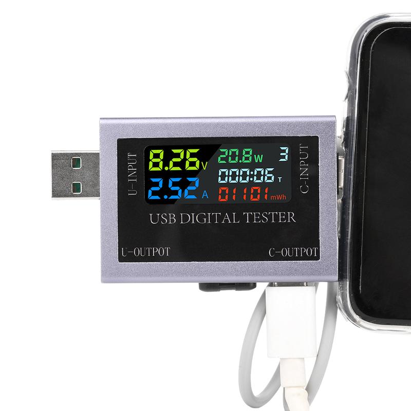 DC 4.5-50V USB+Type-C Tester LED Display Voltmeter Ammeter TYPE-C Fast Charge Detection Trigger Capacity Measurement