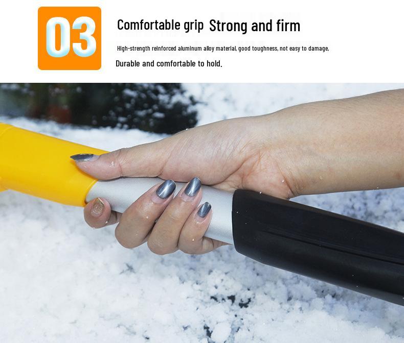 Retractable 2-in-1 Car Snow Shovel & Paint-Safe, Wear-Resistant EVA Brush