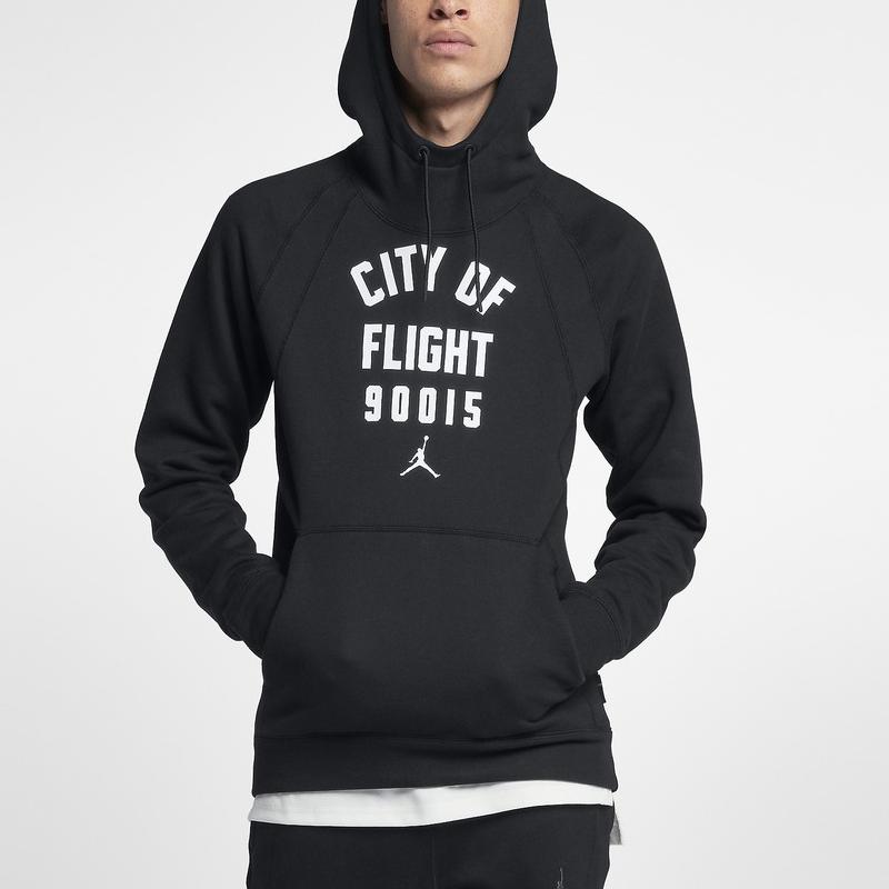 Air Jordan City Of Flight Hoodie Men Tops Black 943675-010