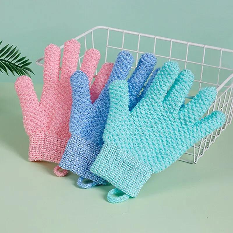 Rubbing Gloves, Five-finger Double-sided Household Scrub Bath Gloves Powerful Mud Rubbing and Decontamination Exfoliating Gloves