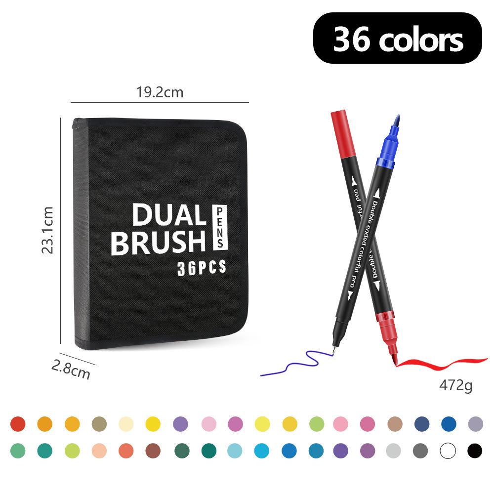 120-Color Double-Ended Watercolor Marker Pen Set for Painting, Doodling, and Outlining with Children's Paint Brushes