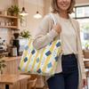 Cute Geometric Pattern Tote Bag Fashion Versatile Daily Use Shopping Shoulder Handbag