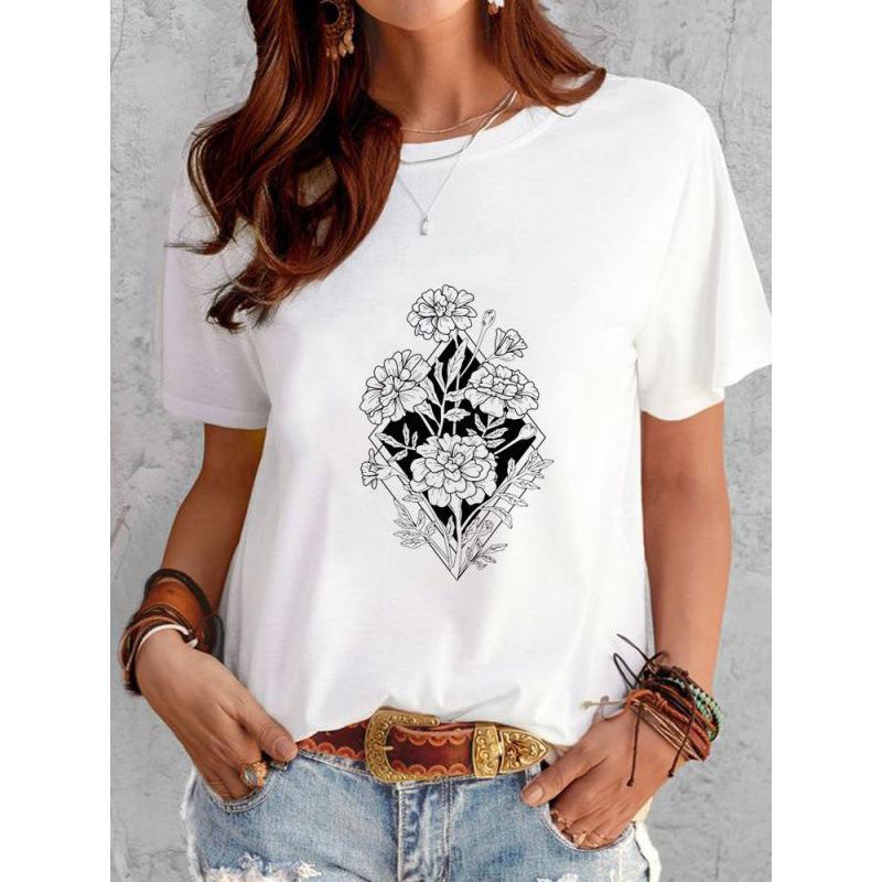 Stylish Short-Sleeved T-Shirts with Cute Prints 3XL