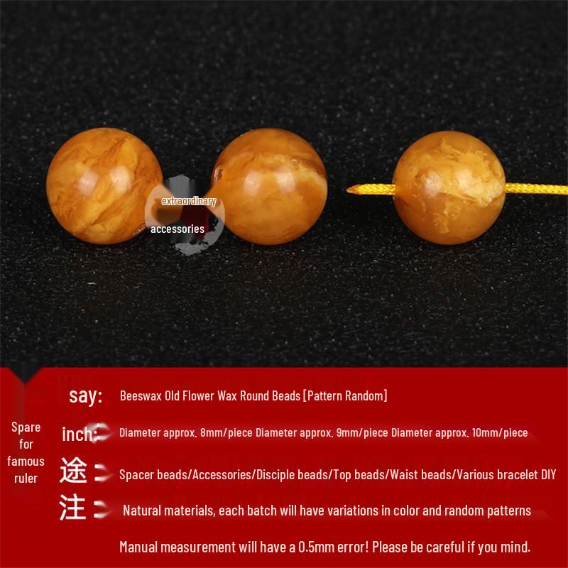 Vintage Russian Amber White Flower Waist & Spacer Beads Bracelet Accessories