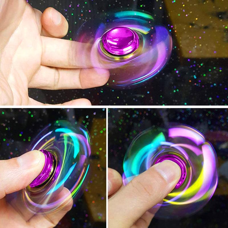 1PC Rainbow Fingertip Spinner, Metal High Speed Manual Spinner, Colorful Finger Toy for Stress Relief, Birthday Christmas Gift