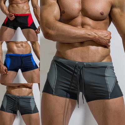 Beach Shorts Quick Dry Slim Nylon Stitching Color Men Swim Trunks for Surfing