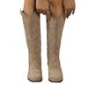 Tall women's boots big size 2024 autumn and winter new embroidered pointed side zipper European and American style popular
