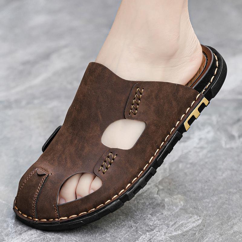 Sommer Herren Leder Hausschuhe Schuhe Große Größe Herren Hausschuh Herren Sandale Hausschuh Leder Zehensandalen Hausschuhe
