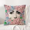 Women Anime Art Pillow Case Natural Linen Organic Fabric Double-Sided Printing Breathable Perfect For Home Decor