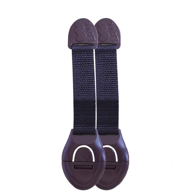 

Baby Safety Cabinet Lock Baby Safety Protection Drawer Webbing Safety Lock Baby Anti-pinch Hand Cloth With Child Safety Hook 2PCS чорний