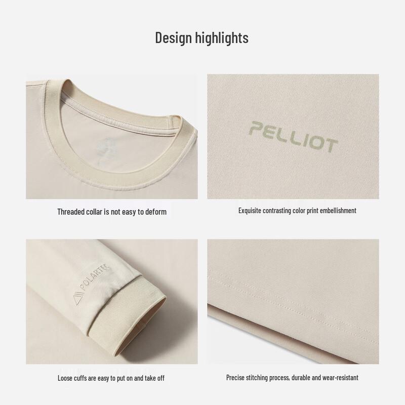 Pelliot Unisex Fleece-Lined Outdoor Quick-Dry Long Sleeve T-Shirt
