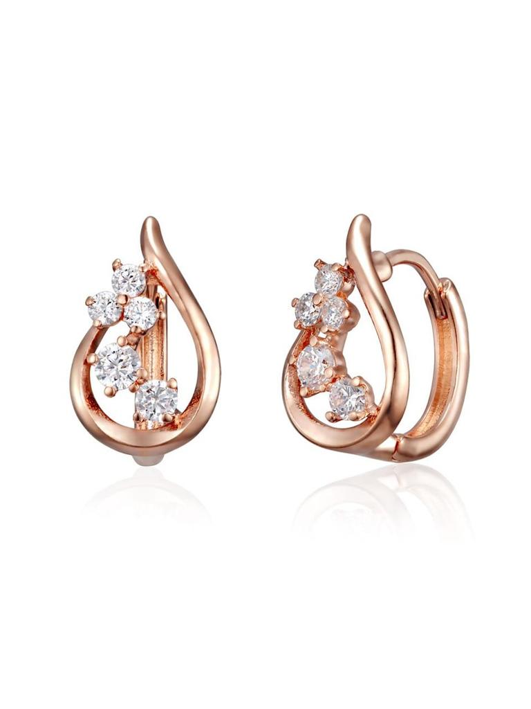 [ELLE Jewelry] 14K GF Water Drop One-Touch Cubic Earrings ELGPEE548
