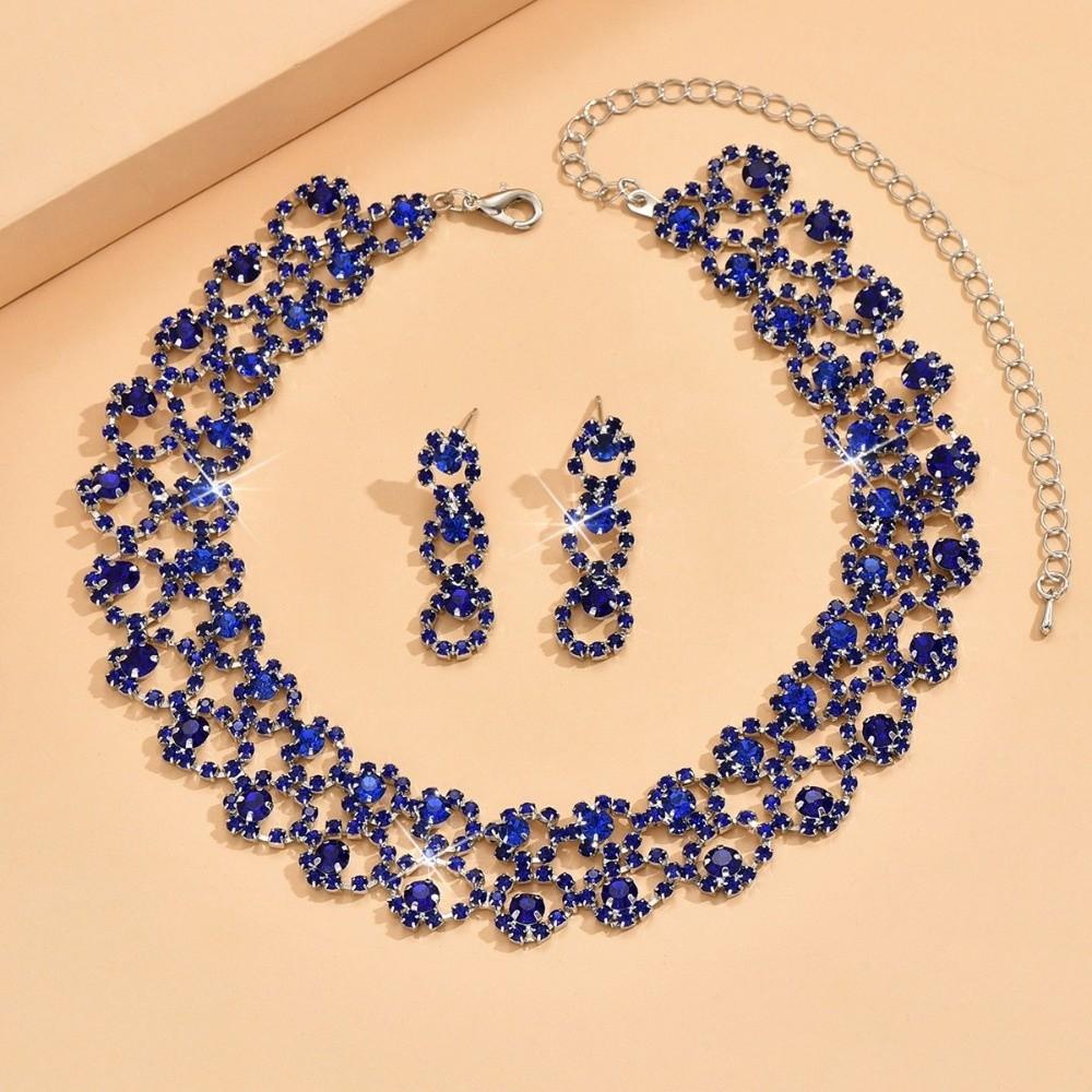 Luxury Necklace Earrings Set Choker Neck Chain Fashion Stud Earrings Gift Giving