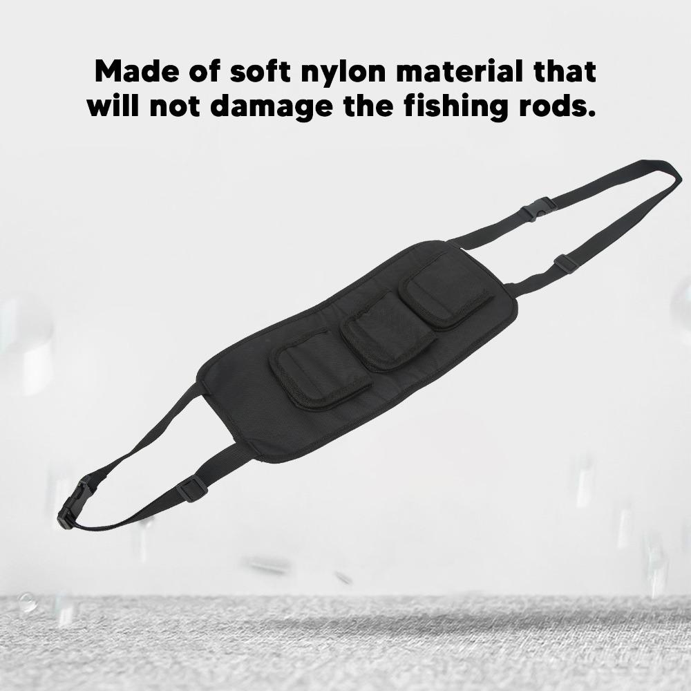 2PCS Adjustable Straps Car Fishing Rod Holder 3 Rod Capacity Fishing Rod Rack  For Car, SUV
