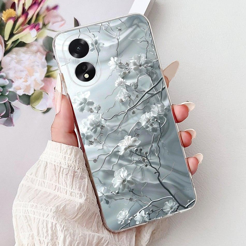 For OPPO A18 A38 CPH2579 CPH2591 Elegant Floral Butterfly Phone Case For Oppo A18 A38 4G Soft Silicone TPU Cases