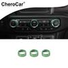 3XAir Condition Switch Knob Trim Ring Cover Green For Jeep Wrangler JL& JT 18+