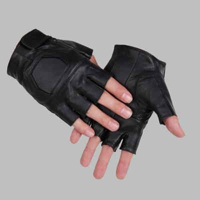 Halve Vinger Leren Handschoenen Nieuwe Stijl Heren en Dames Fietsen Dansoptreden Oefening Buitensporten Fitness Schapenvacht Handschoenen