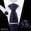 Men's Premium Polyester Tie, Pocket Square & Cufflink Set for Formal Events