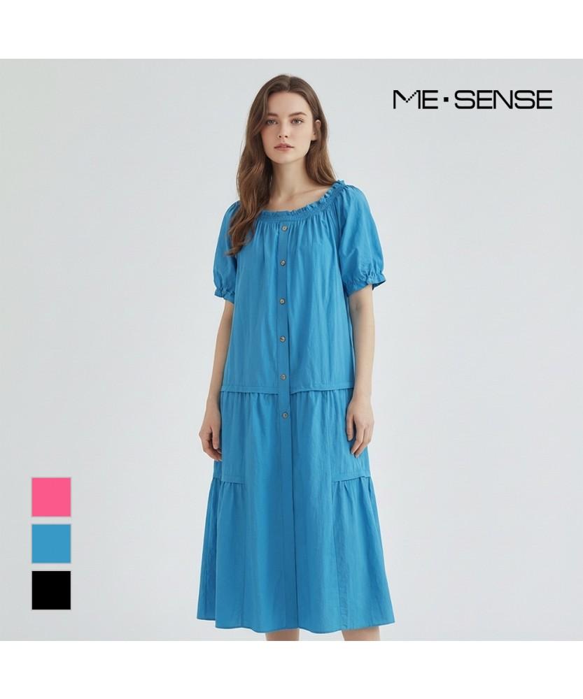 MESENSE Elastic Waist Short Sleeve Long Dress_Mb46Opm184A