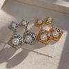 High-End Zirconia Pearl & Diamond Hollow Stud Earrings - French Luxury Vintage Style